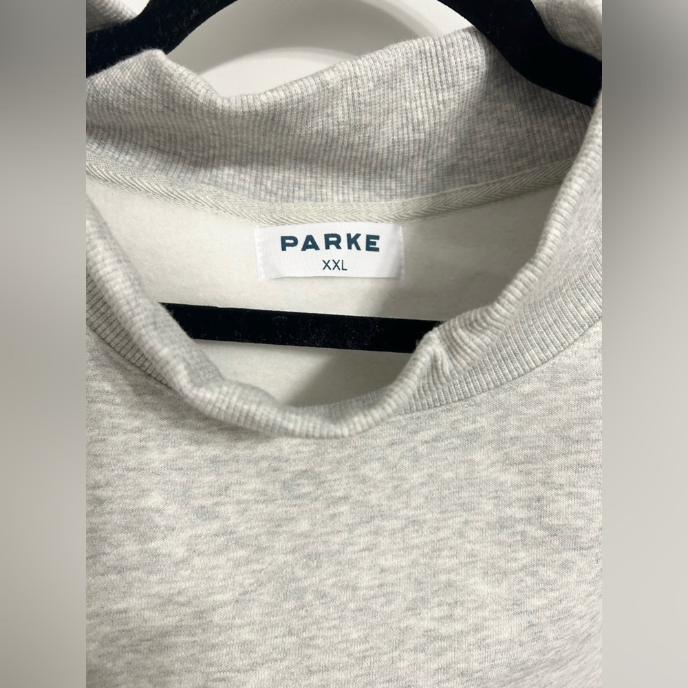 Parke Valentine's Varsity Mock neck - Classic Grey + Crimson - Picture 9 of 15